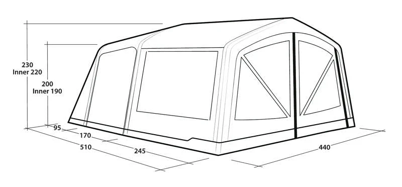 Outwell Maryland 5 Air Tent 205 3 Outwell Maryland 5 Air Tent 205 - Image 3