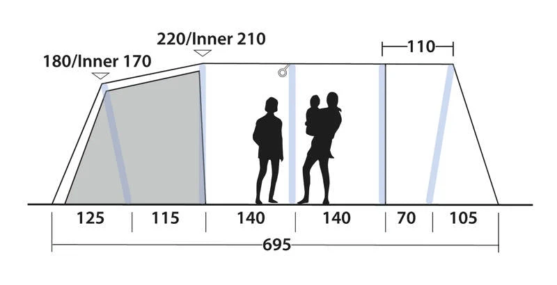 Outwell Tennessee 7 Air Tent 2025 9 Outwell Tennessee 7 Air Tent 2025 - Image 9