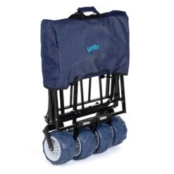 Yello Folding Beach Trolley -Outdoor Camping Discount BGG1675 yello foldable trolley blue folded 3quarter copy