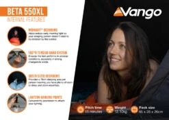 Vango Beta 550XL Tent 2025 -Outdoor Camping Discount Beta 550XL Infographic2 LowRes