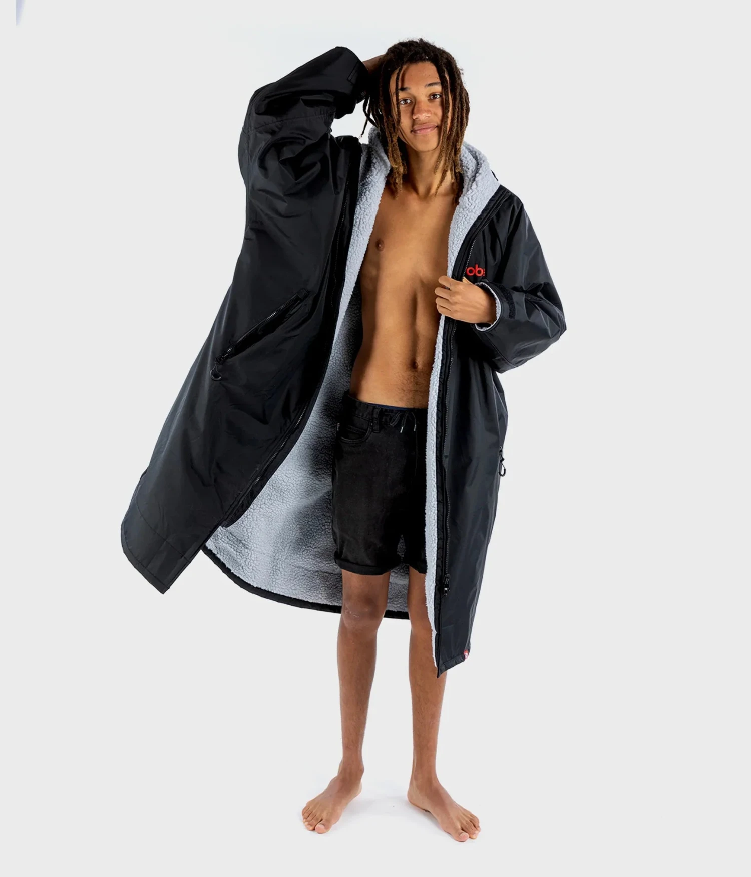 Dryrobe Advance Long Sleeve BLACK GREY - RECYCLED 2 Dryrobe Advance Long Sleeve BLACK GREY - RECYCLED - Image 2