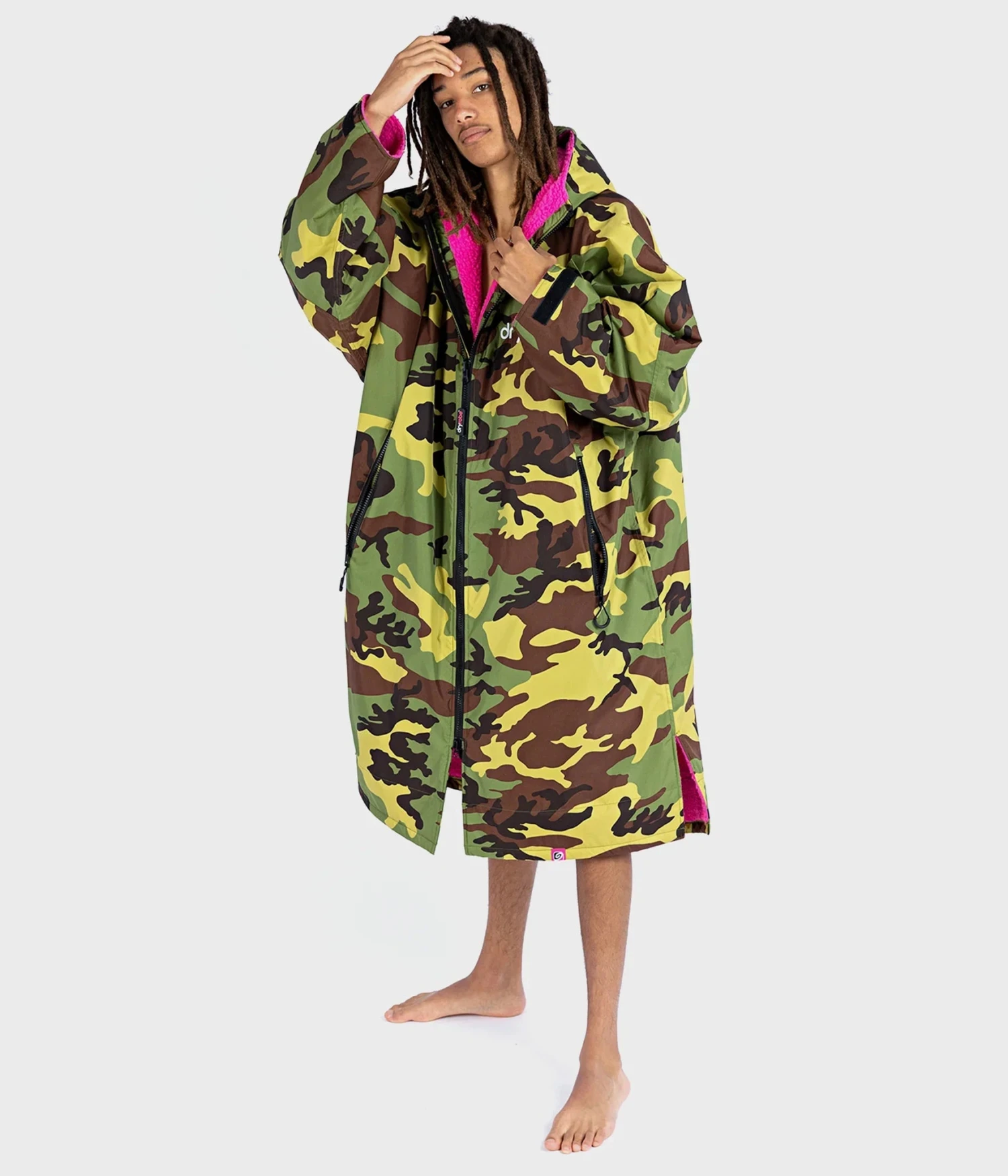 Dryrobe Advance Long Sleeve Camouflage Pink - RECYCLED 1 Dryrobe Advance Long Sleeve Camouflage Pink - RECYCLED