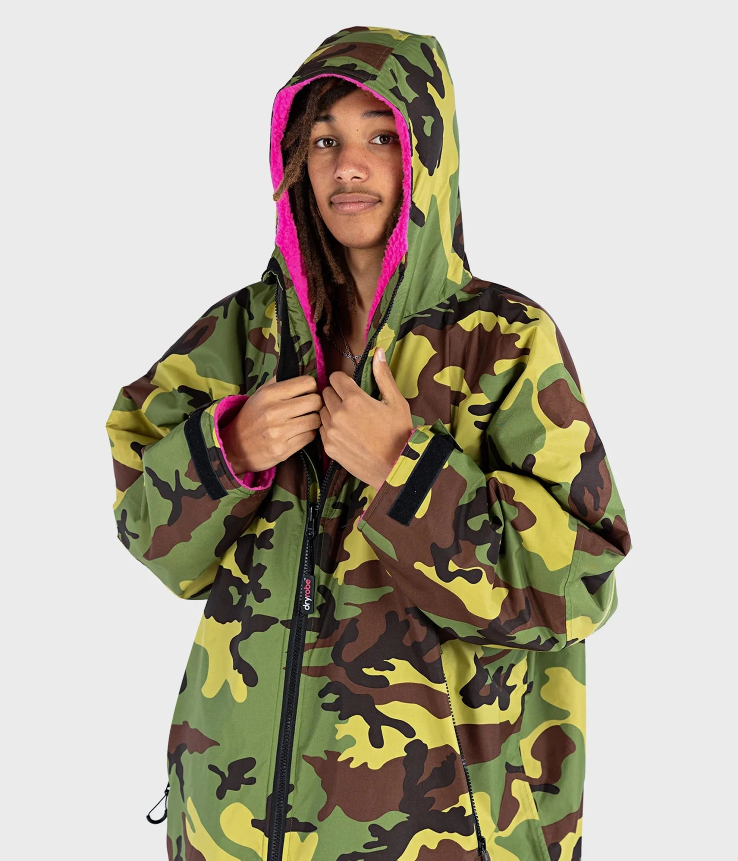 Dryrobe Advance Long Sleeve Camouflage Pink - RECYCLED 2 Dryrobe Advance Long Sleeve Camouflage Pink - RECYCLED - Image 2