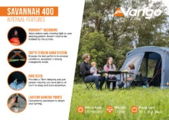 Vango Savannah 400 Tent Package With Footprint 2025 -Outdoor Camping Discount Savannah 400 Infographic2 LowRes