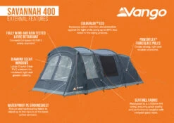 Vango Savannah 400 Tent Package With Footprint 2025 -Outdoor Camping Discount Savannah 400 Infographic LowRes