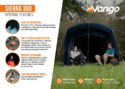 Vango Sierra 300 Poled Tent 2025 -Outdoor Camping Discount Sierra 300 Infographic2 LowRes