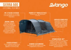 Vango Sierra 500 Poled Tent -Outdoor Camping Discount Sierra 500 Infographic LowRes