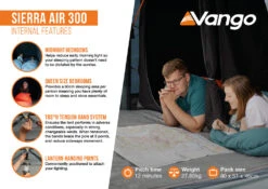 Vango Sierra Air 300 Tent 23 Vango Sierra Air 300 Tent -Outdoor Camping Discount Sierra Air 300 Infographic2 LowRes