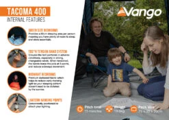 Vango Tacoma 400 Tent Package -Outdoor Camping Discount Tacoma 400 Infographic2 LowRes