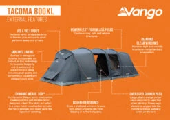 Vango Tacoma 800XL Tent Package -Outdoor Camping Discount Tacoma 800xl Infographic LowRes