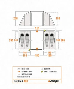 Vango Tacoma 400 Tent Package -Outdoor Camping Discount Tacoma400Floorplan LowRes small