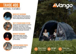 Vango Tahoe 400 Tent -Outdoor Camping Discount Tahoe 400 Infographic2 LowRes small