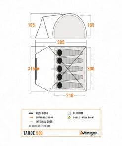 Vango Tahoe 500 Tent -Outdoor Camping Discount Tahoe500Floorplan LowRes