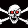 Pirate Skull Red Eyes Flag 5ft By 3Ft