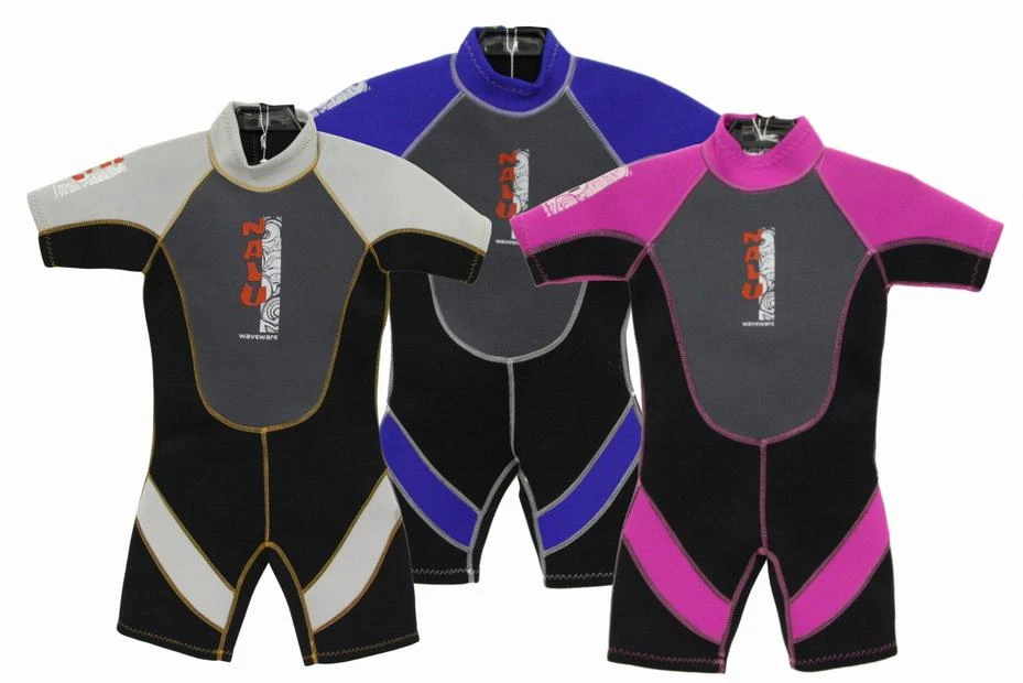 Nalu Childrens Shorty Wetsuits Blue 1 Nalu Childrens Shorty Wetsuits Blue