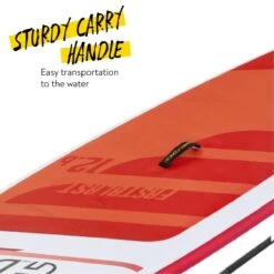 Bestway HydroFrorceFastblast Tech - 12’6ft SUP Inflatable Stand Up Paddle Board -Outdoor Camping Discount bw65343 callout 6 red sup inflatable stand up paddle board