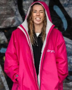 Dryrobe Advance Long Sleeve Hot Pink / Grey 10 Dryrobe Advance Long Sleeve Hot Pink / Grey -Outdoor Camping Discount female adult advance hotpink 5