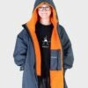 Dryrobe Advance Kids Long Sleeve Dark Grey / Orange