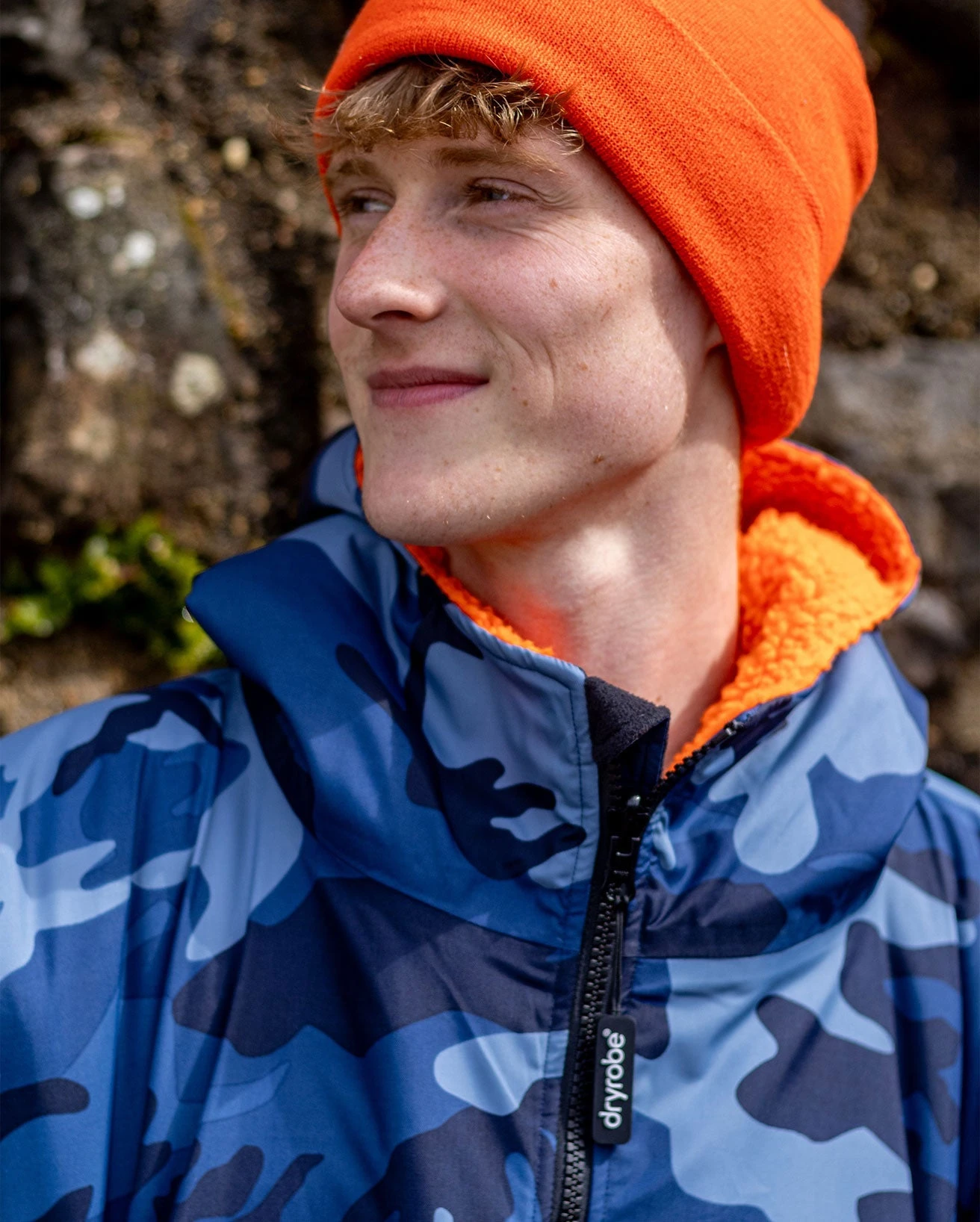 Dryrobe Advance Long Sleeve Blue Camo Orange 5 Dryrobe Advance Long Sleeve Blue Camo Orange - Image 5