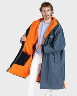 Dryrobe Advance Long Sleeve Dark Grey / Orange -Outdoor Camping Discount male adult advance greyorange 2