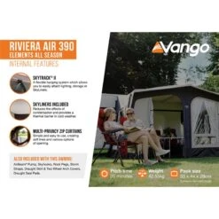 Vango Riviera Air Awning 390 Elements TC Package With Free Tall Annex Elements TC - Riviera, Caravan Awning Side Canopy And CP225 - Breathable Fitted Carpet - Riviera 390 20 Vango Riviera Air Awning 390 Elements TC Package With Free Tall Annex Elements TC - Riviera, Caravan Awning Side Canopy And CP225 - Breathable Fitted Carpet - Riviera 390 -Outdoor Camping Discount riviera air 390 elements tc 2
