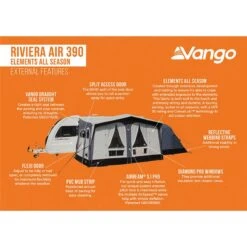 Vango Riviera Air Awning 390 Elements TC Package With Free Tall Annex Elements TC - Riviera, Caravan Awning Side Canopy And CP225 - Breathable Fitted Carpet - Riviera 390 22 Vango Riviera Air Awning 390 Elements TC Package With Free Tall Annex Elements TC - Riviera, Caravan Awning Side Canopy And CP225 - Breathable Fitted Carpet - Riviera 390 -Outdoor Camping Discount riviera air 390 elements tc 4